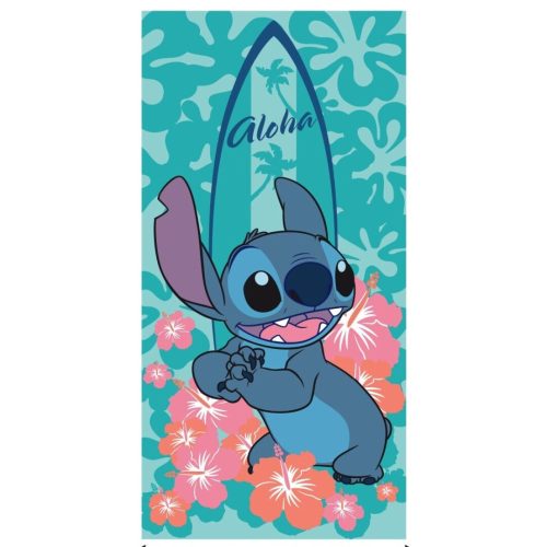 Disney Lilo és Stitch, A csillagkutya Aloha-Surfer fürdőlepedő, strand törölköző 70x140cm (Fast Dry)