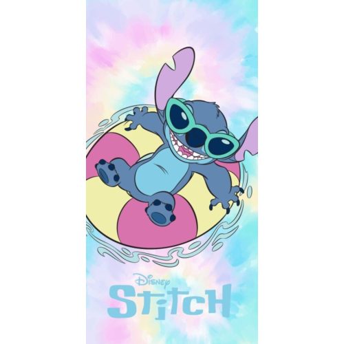 Disney Lilo és Stitch, A csillagkutya Rainbow Waves fürdőlepedő, strand törölköző 70x140cm (Fast Dry)