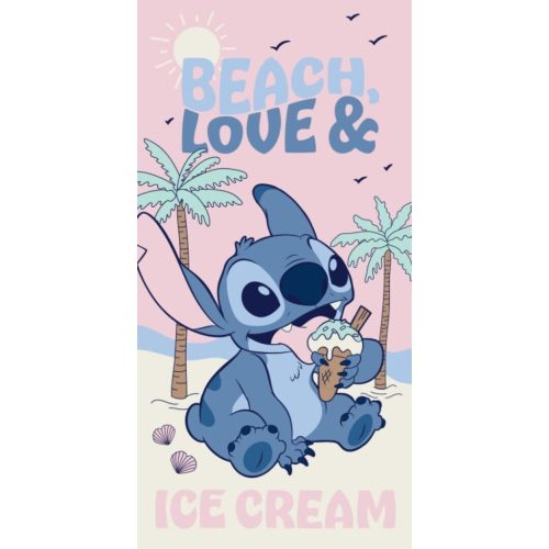 Disney Lilo és Stitch, A csillagkutya Beach Ice Cream fürdőlepedő, strand törölköző 70x140cm (Fast Dry)