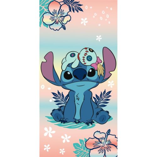 Disney Lilo és Stitch, A csillagkutya Flower Island fürdőlepedő, strand törölköző 70x140cm (Fast Dry)