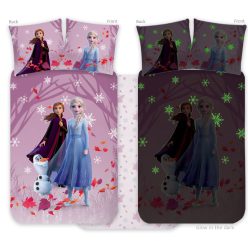   Disney Jégvarázs Purple sötétben világító gyerek, ovis ágyneműhuzat 100x135cm, 40x60cm