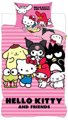 Hello Kitty Friends ágyneműhuzat 140×200cm, 70×90 cm