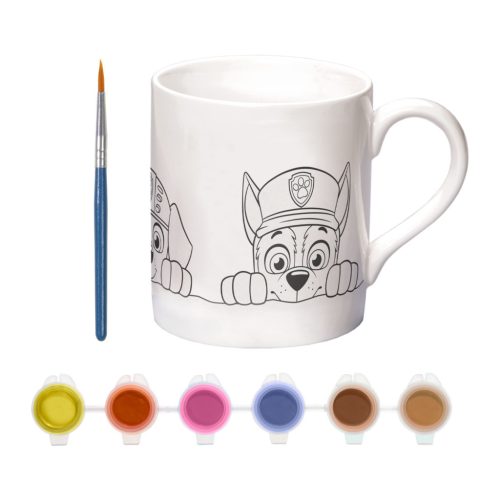Mancs Őrjárat Team festhető porcelán bögre 235 ml Díszdobozban