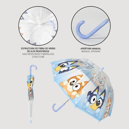 Bluey Puddle gyerek átlátszó esernyő Ø71 cm