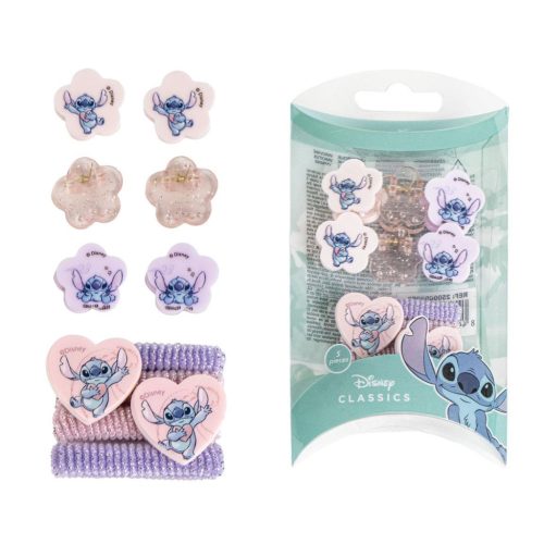 Disney Lilo és Stitch, A csillagkutya Alien Heart hajcsat, hajgumi szett dobozban