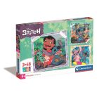 Disney Lilo és Stitch, A csillagkutya Playing the Guitar 3x48 db-os puzzle Clementoni