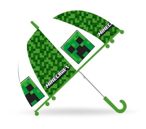 Minecraft Creeper gyerek átlátszó félautomata esernyő Ø70 cm