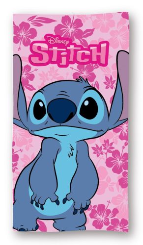 Disney Lilo és Stitch, A csillagkutya Floral Love fürdőlepedő, strand törölköző 70x140cm (Fast Dry)