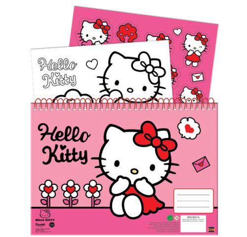Hello Kitty Sweetheart A/4 spirál vázlatfüzet 40 lapos matricával