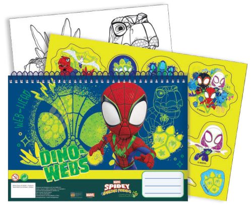 Pókember Spidey Dino-Webs A/4 spirál vázlatfüzet 40 lapos matricával