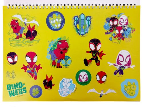 Pókember Spidey Dino-Webs A/4 spirál vázlatfüzet 40 lapos matricával
