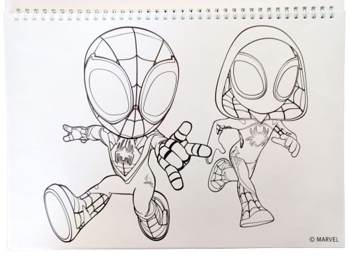 Pókember Spidey Dino-Webs A/4 spirál vázlatfüzet 40 lapos matricával