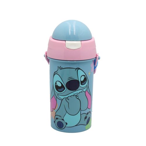 Disney Lilo és Stitch, A csillagkutya Alien 626 műanyag szívószálas kulacs akasztóval 500 ml