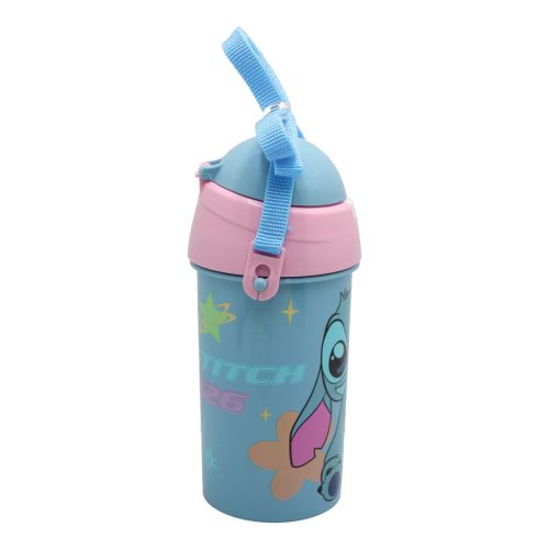 Disney Lilo és Stitch, A csillagkutya Alien 626 műanyag szívószálas kulacs akasztóval 500 ml