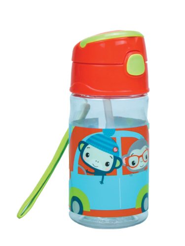 Fisher-Price Animals Car műanyag szívószálas kulacs akasztóval 350 ml