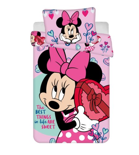 Disney Minnie Sweets gyerek, ovis ágyneműhuzat 100×135 cm, 40×60 cm