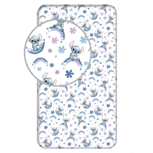 Disney Lilo és Stitch, A csillagkutya Rainbow gumis lepedő 90x200 cm