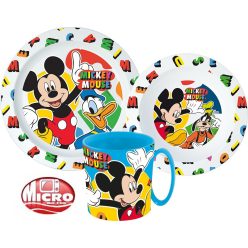   Disney Mickey Cool Summer étkészlet, micro műanyag szett bögrével 350 ml