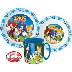   Sonic a sündisznó Adventure étkészlet, micro műanyag szett bögrével 350 ml