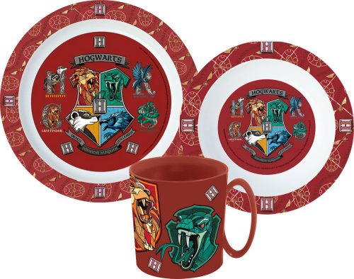 Harry Potter School Shields étkészlet, micro műanyag szett bögrével 350 ml