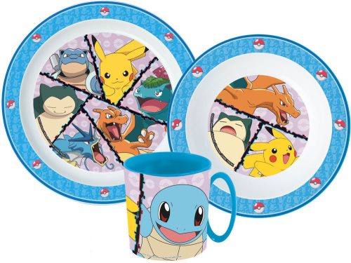 Pokémon Battle étkészlet, micro műanyag szett bögrével 265 ml