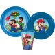 Super Mario Mushroom Kingdom étkészlet, műanyag szett