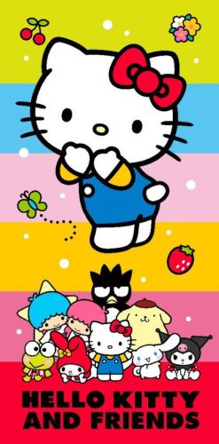 Hello Kitty Cute Friends fürdőlepedő, strand törölköző 70x140 cm (Fast Dry)