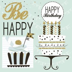 Happy Birthday Mint szalvéta 20 db-os 33x33 cm