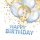 Happy Birthday Gold & Blue Balloons szalvéta 20 db-os 33x33 cm