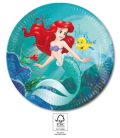 Disney Hercegnők Ariel Curious papírtányér 8 db-os 23 cm FSC