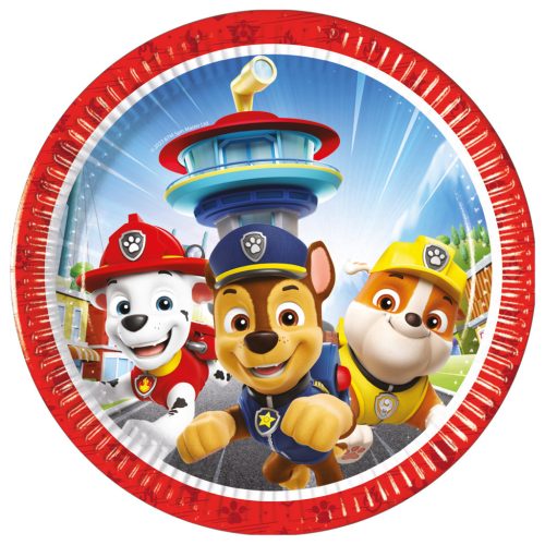 Mancs Őrjárat Rescue Heroes papírtányér 8 db-os 20 cm FSC