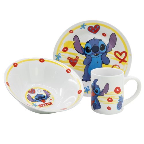 Disney Lilo és Stitch, A csillagkutya Heart porcelán étkészlet Díszdobozban